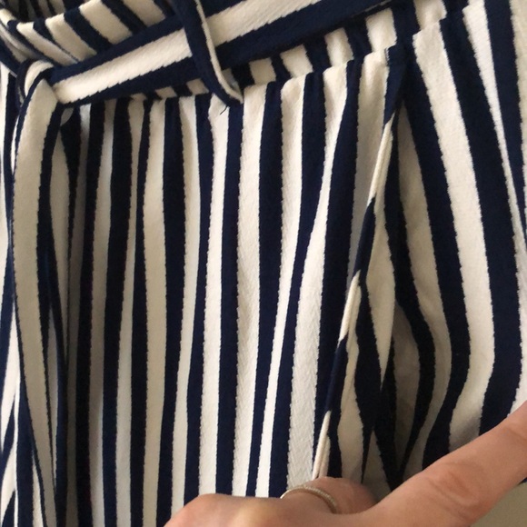 KWOT Any Body casual flare leg white with blue stripe summer/ spring pant . - Picture 4 of 5